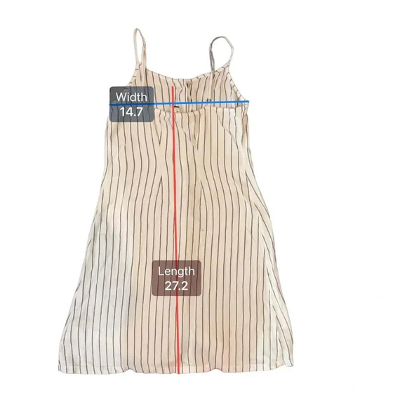 ROXY Striped Pattern Button Front Spaghetti Straps Dress Size Extra Small - Picture 8 of 8